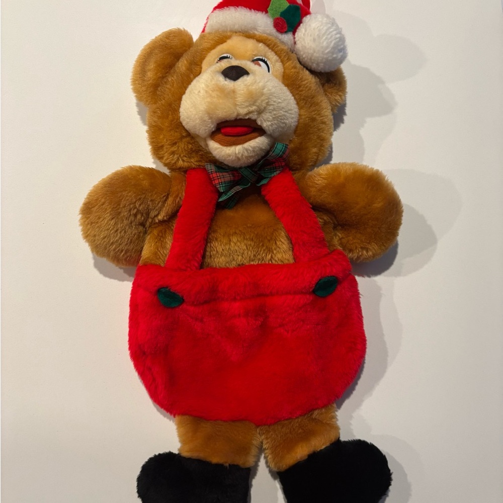 Santa’s Best Plush Stuffed Teddy Bear Christmas Stocking For Sale